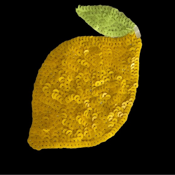 Two’s Company Jute Lemon 🍋 sequence Makeup Accessory bag NWOT - Picture 6 of 6